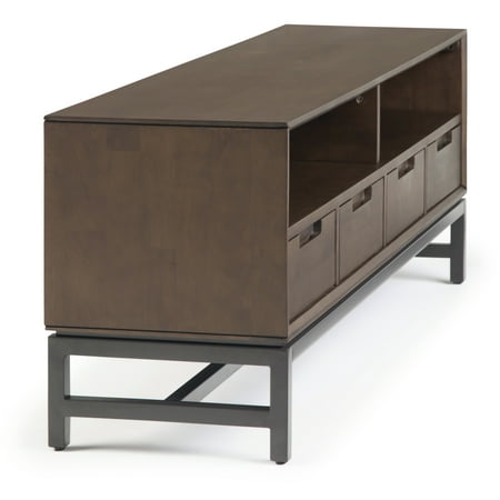Simpli Home - Banting Modern Industrial TV Media Stand for Most TVs up to 65" - Walnut Brown