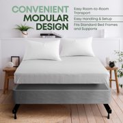 Continental Sleep, Unassembled King Box Spring for King Bed, 8-Inch Wood Box Spring Only, Noise-Free Mattress Foundation, Packed Flat, Easy Assembly, Gray