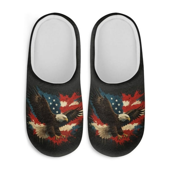 Chaqlin Eagle American Flag Guest Slippers Anti-slip Non-slip Slip On Comfortable Washable Indoor Home Hotel Women Slippers