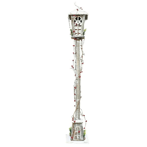 Christmas Nordic Style Wind Lamp Street Lighthouse Fashion Workshop Lamp Ornament  Party Scene Decoration (Without Batteries)