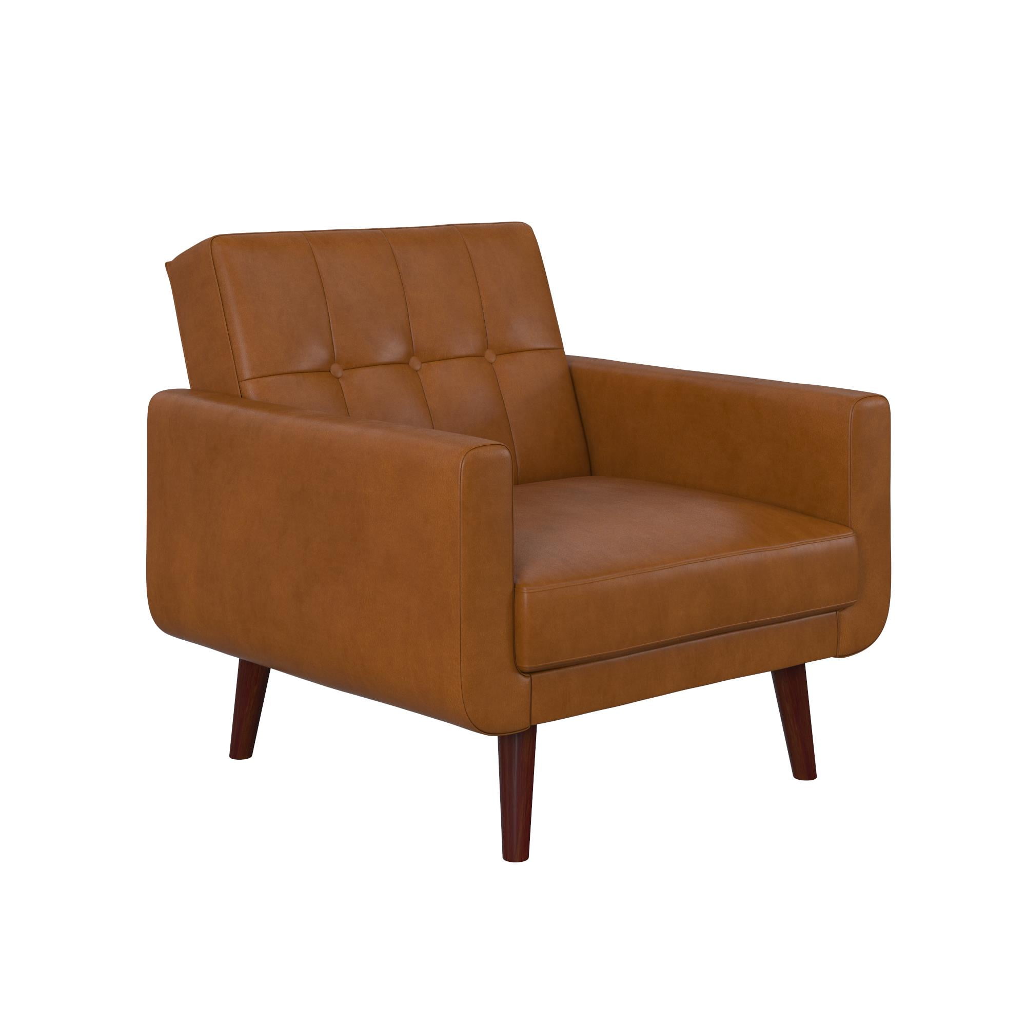 Better Homes Gardens Nola Modern Chair with Arms Camel Faux