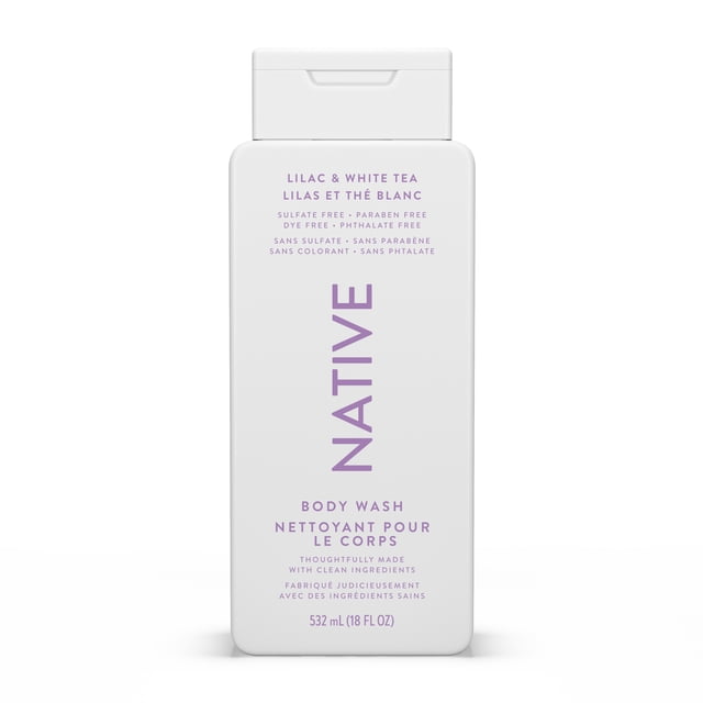 Native Natural Body Wash, Lilac & White Tea, Sulfate Free, Paraben Free
