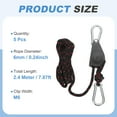 thumbnail image 2 of Uxcell 5 Pairs 1/4" Adjustable Rope Hanger, 7.87ft(2.4 Meter) Heavy Duty Ratchet Tie Down Strap with Rope Clip Hanger for Hanging Plants, Grow Light and Various Tie-Down Uses, Black/Red, 2 of 6
