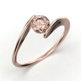 thumbnail image 3 of Gorgeous Solitaire 1 Carat Round Cut Morganite Unique Engagement Ring, Classic Wedding Ring in 925 Sterling Silver With 18k Rose Gold Plating Band, Gift For Her, Anniversary Ring, 3 of 3