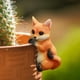 thumbnail image 5 of Adorables animales creativos estatuas escultura resina modelo miniatura figuritas hogar zorros Sharpla Estatuilla de conejito, 5 of 7
