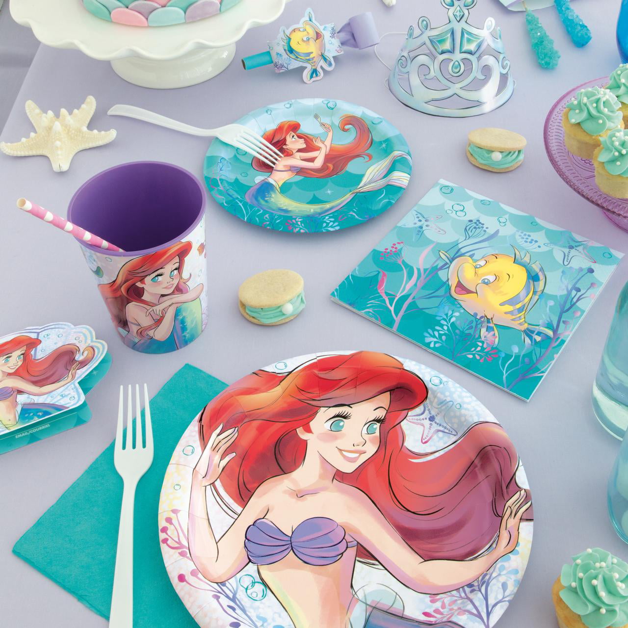 Disney On Ice The Little Mermaid Princess Ariel Plastic Cup with Flip Lid  Purple