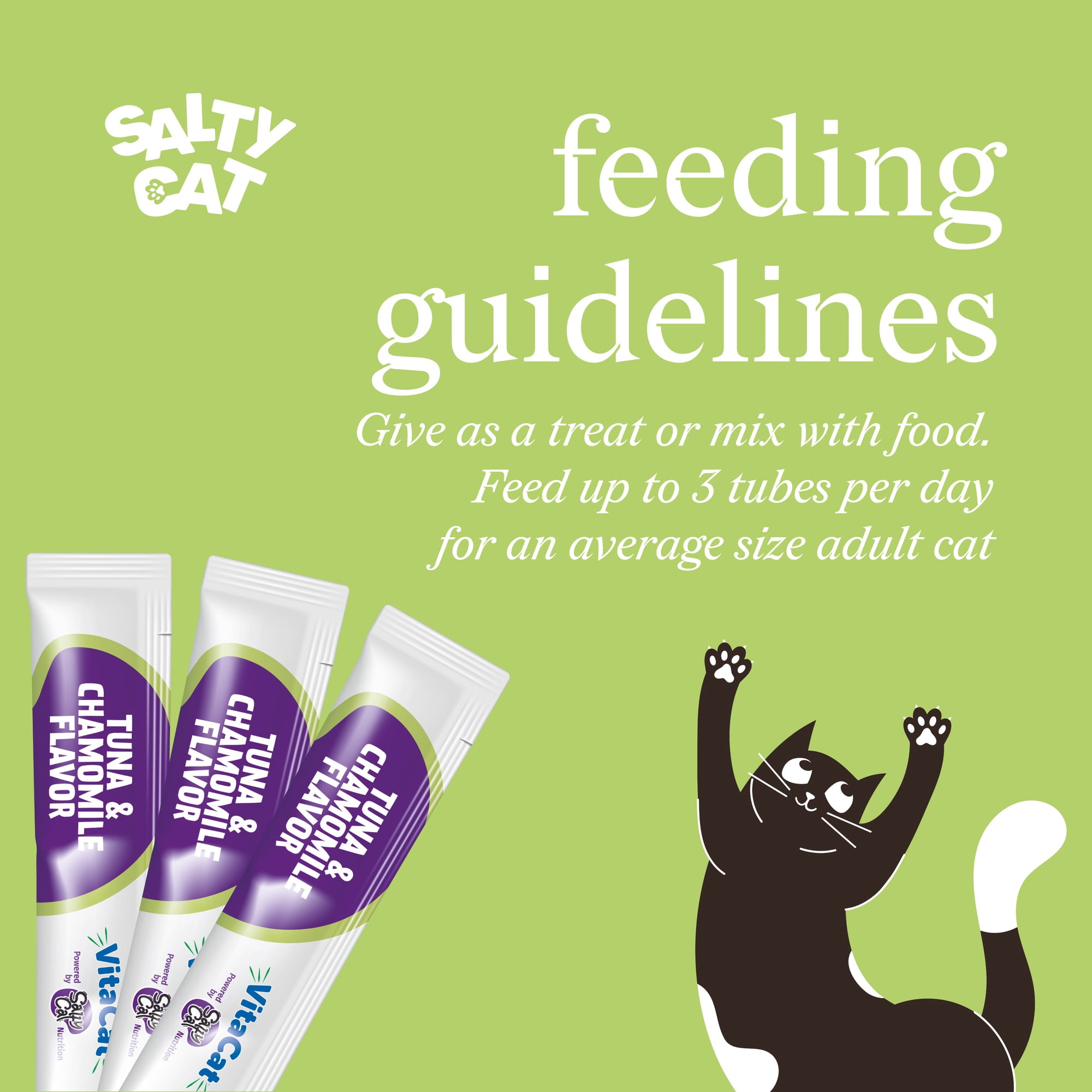 VitaCat by Salty Cat Chill Out Tuna & Chamomile Flavor Creamy Treats for Cats, 4 15g Tubes