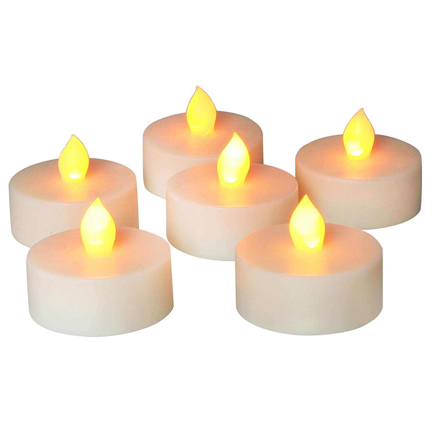 Yellow Flicker Battery Candles Plastic Electric Flameless Tea Light for Party 