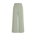 thumbnail image 5 of Lovzfmll High Waist Straight Leg Pants for Women, Solid Color Dress Pants with Pocket, Casual Full Length Pants Gray, S, 5 of 7