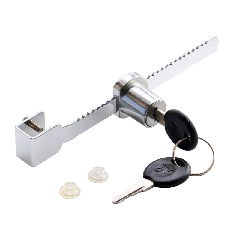 Display Case Lock Sliding Glass Door Ratchet Lock Security Glass Lock with 2 Keys