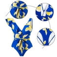 thumbnail image 3 of Traje de baño sexy de una pieza Traje de baño con volantes vintage Trajes de baño de 2 piezas para mujer Baño con cuello en V - Azul, 3 of 7