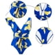 thumbnail image 3 of Traje de baño sexy de una pieza Traje de baño con volantes vintage Trajes de baño de 2 piezas para mujer Baño con cuello en V - Azul, 3 of 7