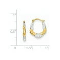 thumbnail image 2 of 14K & Rhodium Hollow Scalloped Hoop Earrings, 2 of 2