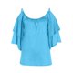 thumbnail image 4 of Blusas de manga corta con estampado de verano para mujer con tirantes y hombros descubiertos OAVQHLG3B Store  lin121212, 4 of 4
