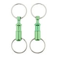thumbnail image 2 of 2pcs Green Detachable Pull Apart Quick Release Keychain Dual Key Rings, 2 of 4