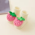 thumbnail image 2 of ZACPNCV Toddler Baby Floor Socks Strawberry Looped Knitted Socks Solid Color Cotton No Slip and Insulation Walking Socks White 1-3 Years, 2 of 7