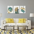 thumbnail image 2 of Canvas Wall Art For Living Room Family Wall Decorations For Bedroom Kitchen Dining Room Wall Decor Abstract Painting Leaves Wall Pictures Artwork Office Canvas Art Prints Bathroom Home Decor 3 Piece, 2 of 6