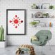 thumbnail image 4 of Cubiertos Cocina Injueey reloj de pared 3D metal rojo, 4 of 6