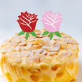 thumbnail image 3 of 12 unids/set hermosa forma de rosa pastel Topper hecho a mano toque festivo madera pastelería Topper para el hogar, 3 of 5