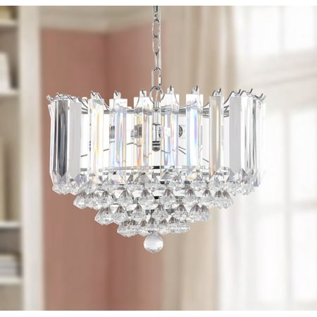 Safavieh Hampton 2 Light 16.5 In. Dia. Glass Pendant, Chrome