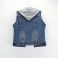 thumbnail image 5 of Women's Denim Vest Mid Short Jean Vest Sleeveless Jackets Distressed Vest Plaids for Women Vests for Women Dressy Women Light Jackets Jean Anorak Jacket Women Long Jacket Top Legging Tl Womens Jean, 5 of 5