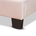 thumbnail image 6 of Bowery Hill Modern Velvet Fabric Upholstered Twin Size Panel Bed in Light Pink, 6 of 8
