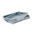 thumbnail image 6 of DecMode 20", 18"W Blue Wood  Tray with Slot Handles, 2-Pieces, 6 of 13
