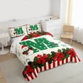 thumbnail image 4 of Homewish Lovely Cartoon Bow Bedding Comforter Set,Cute Christmas Snowman Twin Comforter Sets,First Letter M Bedding Set For Girls,Super Cozy Room Decor Reversible,2 Pieces, 4 of 9