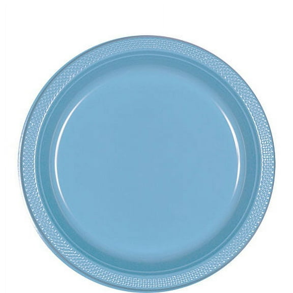Powder Blue 10 1/4" Plastic Dinner Plates - 20 ct.
