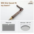 thumbnail image 6 of CASAINC Single Handle Deck Mounted Bathroom Vessel Sink Faucet Spot-Free Single Hole Bathroom Faucet in Brown Bronze with Pop-Up Drain, 6 of 10