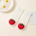 thumbnail image 2 of Tao Tao Baby Girls & Boys Ankle Socks Cute Cartoon 3D Strawberry Socks Slip Resistant Socks Cotton Breathable Floor Socks Home Socks White S/0 Months, 2 of 3