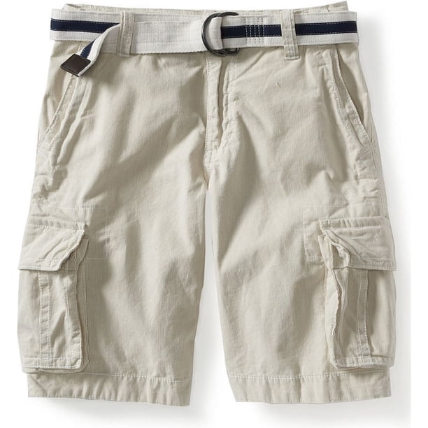 Aeropostale Mens Pin Stripe Casual Cargo Shorts, Beige, 28