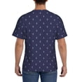 thumbnail image 3 of Bixox Men's Anchors Heart Blue Printed Short Sleeve Skinny Athletic T-Shirt, 3 of 6