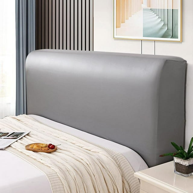 100% Waterproof Artificial PU Leather Headboard Cover Elastic All-inclusive Bed Head Back Bedside Dust Protection Home Hotel