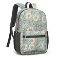 thumbnail image 2 of Daisy Pioneer Flower Green Pattern 17" School Backpacks for Teens,Waterproof Oxford Fabric,S-Shape Padded Straps for School,Travel,Hiking,Camping, 2 of 6