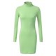 thumbnail image 5 of Vestido midi básico informal de mujer con costuras acanaladas, manga larga y fruncidos, de poliéster y spandex, ideal para fiestas y salidas nocturnas, 5 of 5