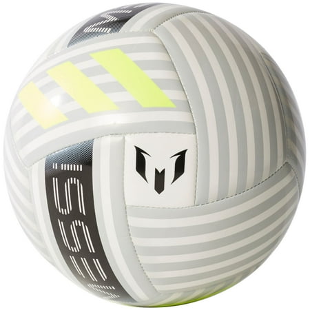 adidas Messi Dust Storm Soccer Ball (White/Black/Yellow,