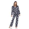 thumbnail image 3 of White Mark Women's Long Sleeve & Pants Floral Pajama Set, 3 of 10