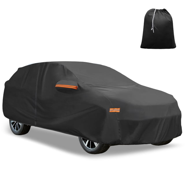 Cubierta completa para automóvil Unique Bargains 210D-PU Oxford Protección exterior para todo clima con cremallera en la puerta del conductor negra para Honda CRV 1995-2025