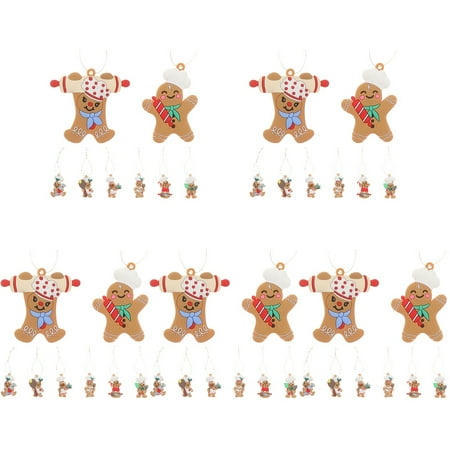 

FRCOLOR 40 pcs Christmas Gingerbread Man Pendants Xmas Decoration Xmas Party Scene Layout