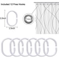 thumbnail image 5 of Cortina de ducha de tela a rayas grises y blancas para baño con 12 ganchos, cortinas de ducha para baño de 72 pulgadas de largo, dobladillo ponderado, accesorios de baño impermeables estilo hotel - l, 5 of 5