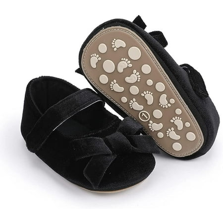 

Baby Girl Mary Jane Flats Lace Bow Non-Slip Soft Sole Newborn First Walker Wedding Princess Party Dress Shoes