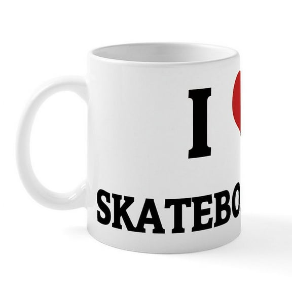 CafePress - I Love Skateboarding Mug - 11 oz Ceramic Mug - Novelty Coffee Tea Cup
