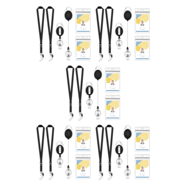 jesticaly 2pcs PVC Durable Badge Reel With Round Edge And Scratch-proof Surface Work ID Card Badge Tether 5Set