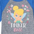 thumbnail image 3 of Tinker Bell - Tinker Bell Floral - Toddler And Youth Raglan Graphic T-Shirt, 3 of 4