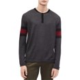 thumbnail image 1 of Calvin Klein Engineered Stripe Henley Shirt para Hombre, Gris, X-Large Calvin Klein henley, 1 of 1