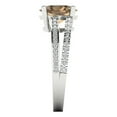 thumbnail image 3 of 2.32 ct Oval Cut Simulated Champagne Diamond Solitaire with Simulated Diamond Accents 18K White Gold Womens Engagement Ring, 3 of 5