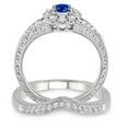 thumbnail image 3 of 1.5 Carat Sapphire and Diamond Antique Floral Bridal set on 10k White Gold, 3 of 3