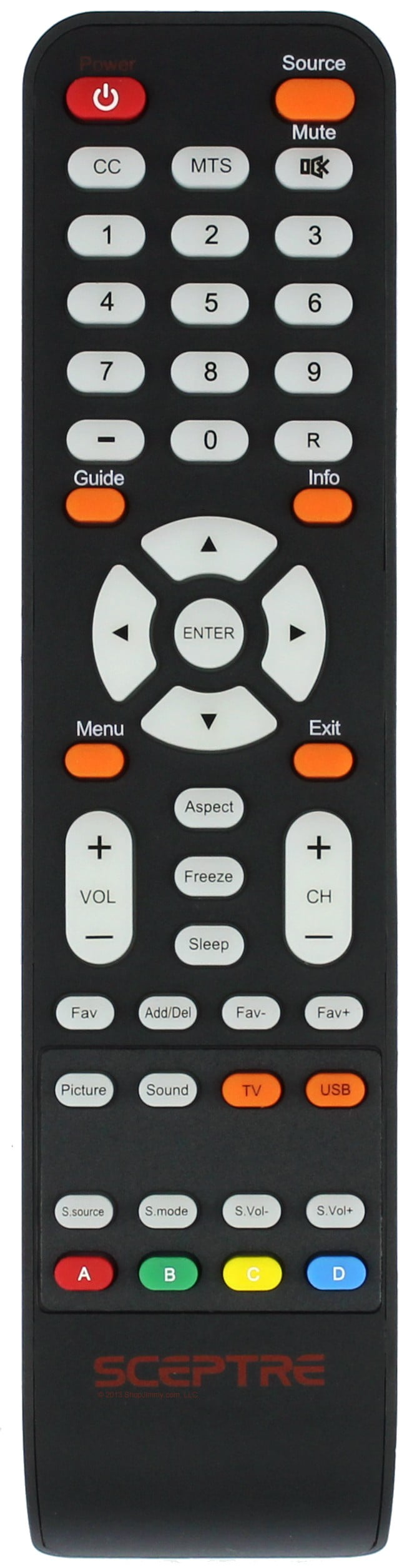 Sceptre 14202170010C KR002Y003 TV Remote Control for E165BDHD