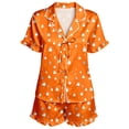 thumbnail image 4 of Angala Halloween Pajamas Women Graphic Pjs Outfits Ladies Pajama set Size M Orange, 4 of 4